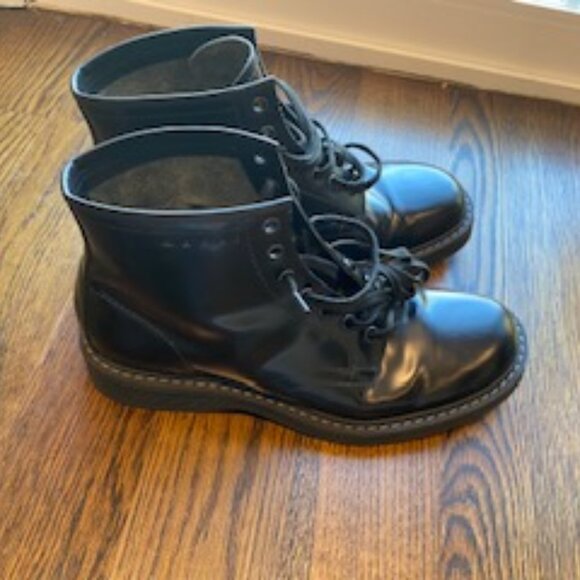 Brand New Marni Black Leather Combat Boots sz US 12 - Picture 4 of 12
